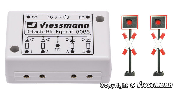 Viessmann 5060, Andreaskreuze mit Blinkelektronik, 2Stück / H0