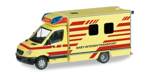 Herpa 091565, Mercedes-Benz Sprinter Fahrtec Baby-Intensivtransport "Feuerwehr Dresden", Epoche VI.,