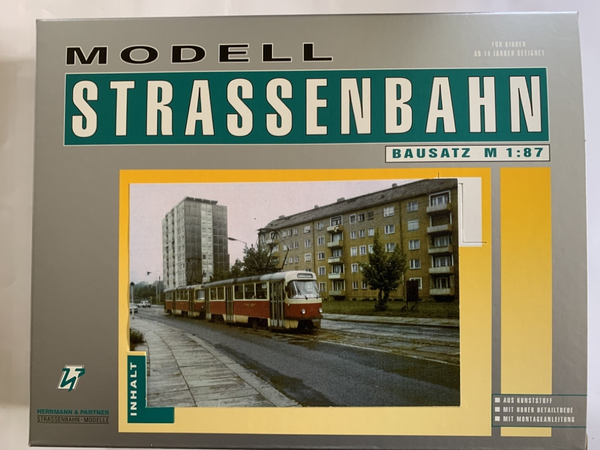 Herrmann & Partner, 23064/C, Tatra T4 + B4, graue Türen, Bausatz / H0