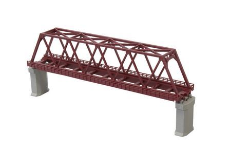 Rokuhan, 97042, Kastenbrücke 1-gleisig, 220 mm, rot, ohne Gleis