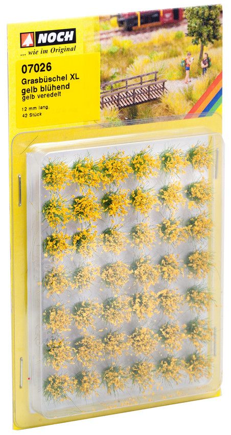Noch 07026, Grasbüschel Mini-Set XL “blühend”, gelb