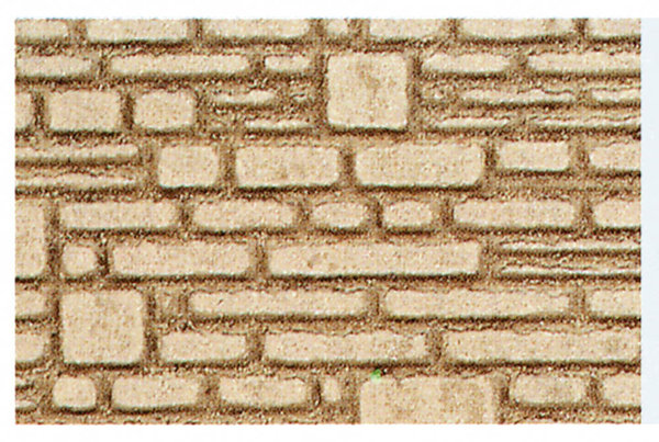 Heki 70012, behauene Natursteinmauer H0/TT, 28x14 cm, 2 Stück
