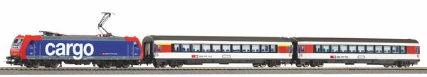 Piko 59029, SmartControl light Set mit Bettungsgleis SBB Personenzug, / H0
