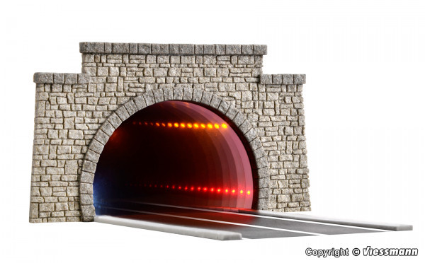 Viessmann 5097, Straßentunnel klassisch, mit LED Spiegeleffekt und Tiefenwirkung , / H0