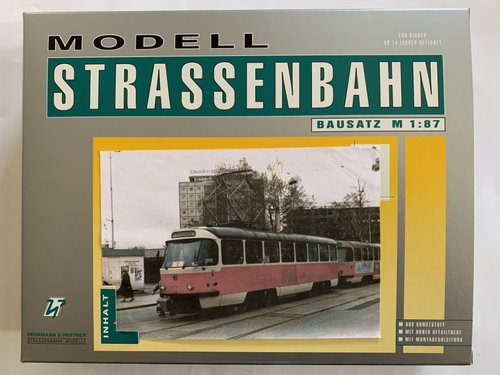 Herrmann & Partner 23064B/1, Straßenbahn T4D-Solotriebwagen, Dresden, Standmodell / H0