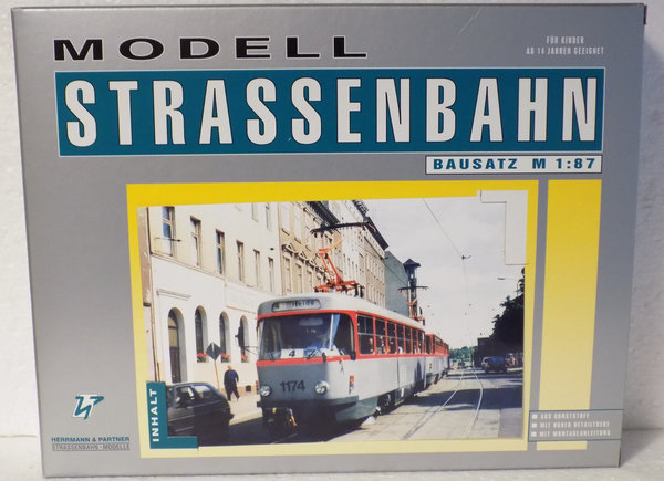 Herrmann & Partner 23054, Straßenbahn Tatra T4 - B4 Typ Halle, Bausatz / H0